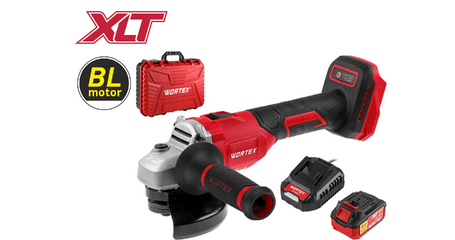 Аккум. углошлифмашина WORTEX LX CAG 1812-1 E в чем. ALL1 XLT SET БЕСЩЕТ., 18 В, 125 мм, 8000 об/мин