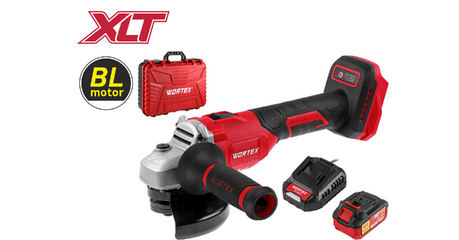 Аккум. углошлифмашина WORTEX LX CAG 1812-1 E в чем. ALL1 XLT SET БЕСЩЕТ., 18 В, 125 мм, 8000 об/мин