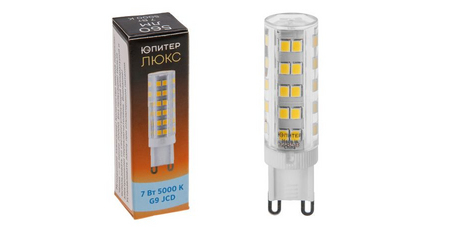 Лампа светодиодная JCD 7 Вт 230В G9 5000К ЮПИТЕР ЛЮКС