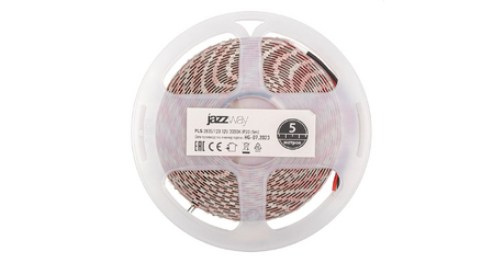 Лента светодиодная PLS-2835/120 (12.0 Вт/м, 960 Лм/м, 3000К, IP20, 12В (5 м в уп.) JAZZWAY