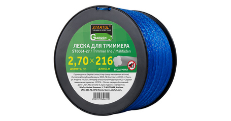 Леска ф 2.7 мм х 216 м бесшумная STARTUL GARDEN