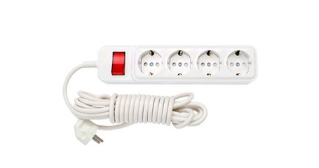 Удлинитель бытовой 3,5м (4 роз., 2.5кВт, с/з, ПВС 3х0,75)  BYLECTRICA