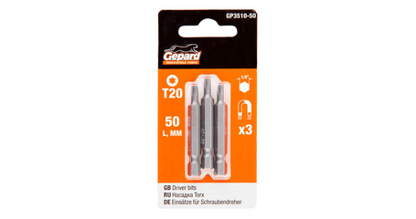 Насадка TORX T20 50мм  3шт GEPARD (GP3510-50)