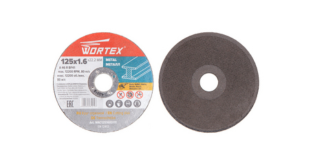 Круг отрезной 125х1.6x22.2 мм для металла WORTEX