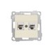 Розетка компьютерная 2xRJ45 (Cat5e, скрытая, без рамки) кремовая, RITA, MUTLUSAN