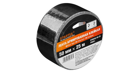 Лента армированная клейкая 50ммх25м черная STARTUL PROFI (ST9039-49-25)
