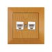 Розетка компьютерная 2xRJ45 (Cat5e, скрытая) дуб, DARIA, MUTLUSAN