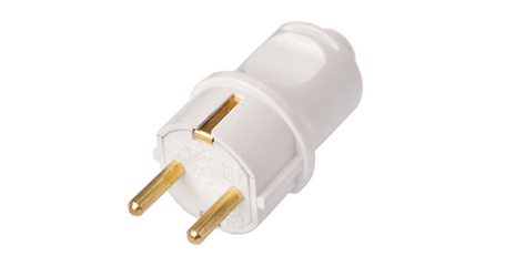 Вилка (с/з, 16А, 250В) белая, BYLECTRICA