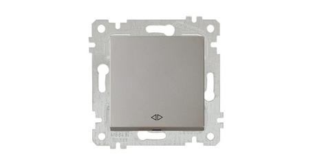 Выключатель промежуточный многопозиционный (скрытый, без рамки, пруж. зажим) титан, RITA, MUTLUSAN