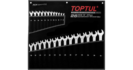 Набор ключей комбинир. 6-32мм 26шт (черное полотно) TOPTUL