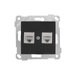 Розетка компьютерная 2xRJ45 (Cat6, скрытая, без рамки) черная, RITA, MUTLUSAN
