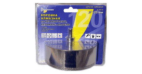Коронка алмазная  d 120 мм по керамике и кафелю TRIO-DIAMOND