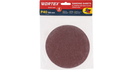 Шлифлист 150мм P40 без отв. 4 шт. для станка WORTEX GM 1528