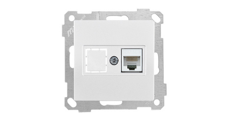 Розетка компьютерная 1xRJ45 (Cat5e, скрытая, без рамки) белая, DARIA, MUTLUSAN