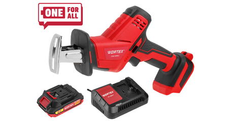Аккум. сабельная пила WORTEX CSR 1018 E в чем. ALL1 XLT SET 18В, 1 акк., 2 Ач, дер. 100 мм