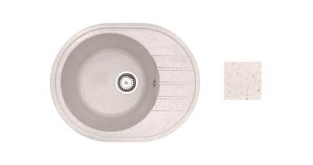 Мойка кухонная из искусственного камня RIO песочный, 570х450 мм, AV Engineering