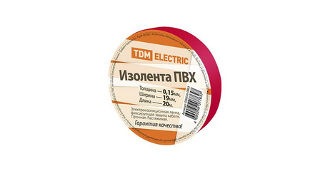 Изолента ПВХ 0,15х19мм Красная 20м TDM