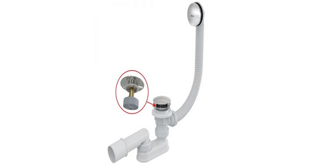 Сифон для ванны click/clack (длина 80 см), металл, Alcaplast
