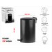 Ведро для мусора с педалью, 12 л, черное, серия Black Onyx, сталь, PERFECTO LINEA