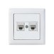Розетка компьютерная 2xRJ45 (Cat5e, скрытая) белая, DARIA, MUTLUSAN