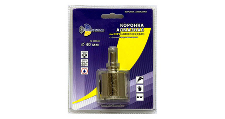 Коронка алмазная  d 40 мм по керамике и кафелю TRIO-DIAMOND