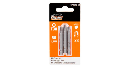 Насадка TORX T30 50мм  3шт GEPARD (GP3513-50)