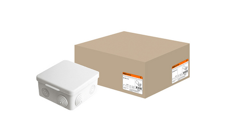 Коробка распред.с крышкой 100х100х55мм IP54, 8вх. TDM
