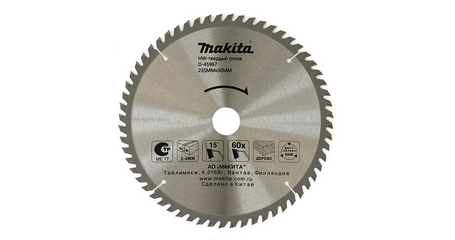Диск пильный 235х30/25 мм 60 зуб. по дереву MAKITA
