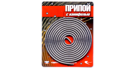 Припой ПОС 61 трубка, спираль ф2мм, с канифолью
