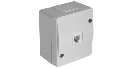 Розетка компьютерная 1хRJ45 (Cat5e, открытая) серая, NEMLIYER, MUTLUSAN