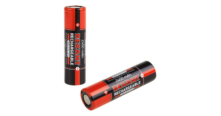 Аккумулятор Rexant 18650 unprotected Li-ion 2400 mAH 3.7 В  упак= 2 шт Блистер
