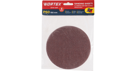 Шлифлист 150мм P60 без отв. 4 шт. для станка WORTEX GM 1528