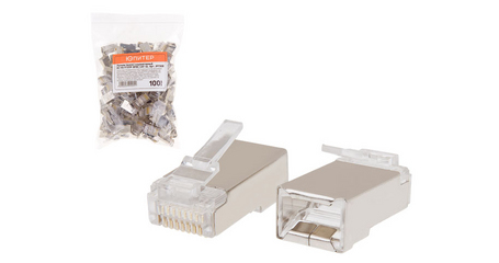 Разъем (джек) компьютерный RJ-45 F/UTP 8P8C CAT 5e (100 шт.) ЮПИТЕР