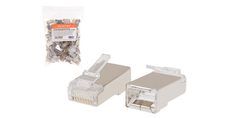 Разъем (джек) компьютерный RJ-45 F/UTP 8P8C CAT 5e (100 шт.) ЮПИТЕР