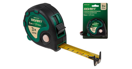 Рулетка  5м/19мм обрезин. корп. ВОЛАТ