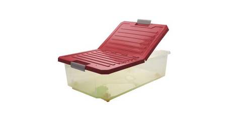Ящик для хранения Unibox, 616х405х202 мм, 30 л, на роликах, бордовый, BRANQ