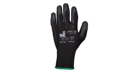 Перчатки нейлон, полиуретановое неполн. покрытие, р.XL, черные, Jeta Safety