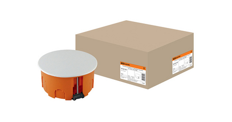 Коробка распаечная СП D80х40мм, крышка, пл. лапки, IP20, TDM