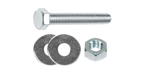 Болт М10х50 мм шестигр. с гайкой и шайбами (2 шт в зип-локе) STARFIX
