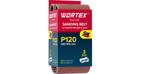 Шлифлента 100x914 мм P120 бесконечная 3 шт. для станка WORTEX GM 1528