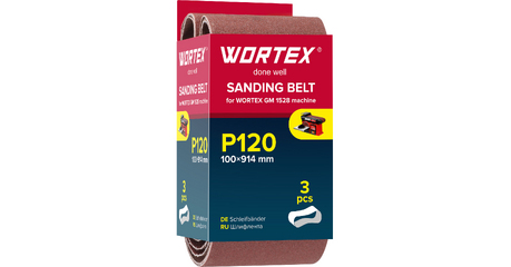 Шлифлента 100x914 мм P120 бесконечная 3 шт. для станка WORTEX GM 1528