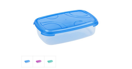 Контейнер пласт.прямоуг. 1.0 л, с крышкой, Frigo Plus, DRINA