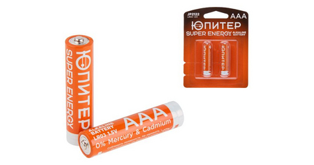 Батарейка AAA LR03 1,5V alkaline 2шт. ЮПИТЕР