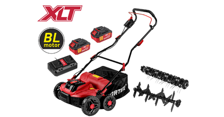 Аккум. аэратор-скарификатор WORTEX CAE 3736 ALL1 XLT SET БЕСЩЁТ.ДВИГ., 18В+18В, шир. 37 см