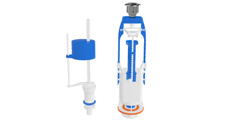 Арматура для смывного бачка, однорежимная, с нижней подводкой, AV Engineering
