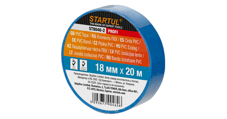 Изолента ПВХ 18ммх20м синяя STARTUL PROFI (ST9046-2)