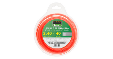 Леска ф 2.4 мм х 40 м квадратн. сеч. STARTUL GARDEN