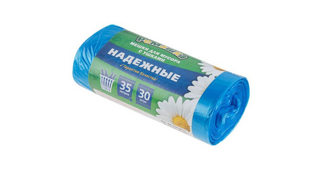 Мешки для мусора с ушками, 35 л, 30 шт, 