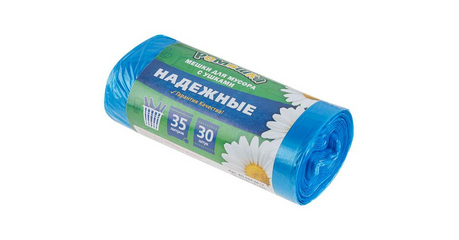 Мешки для мусора с ушками, 35 л, 30 шт, 