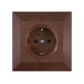 Розетка 1-ая (скрытая, с/з) орех, DARIA, MUTLUSAN